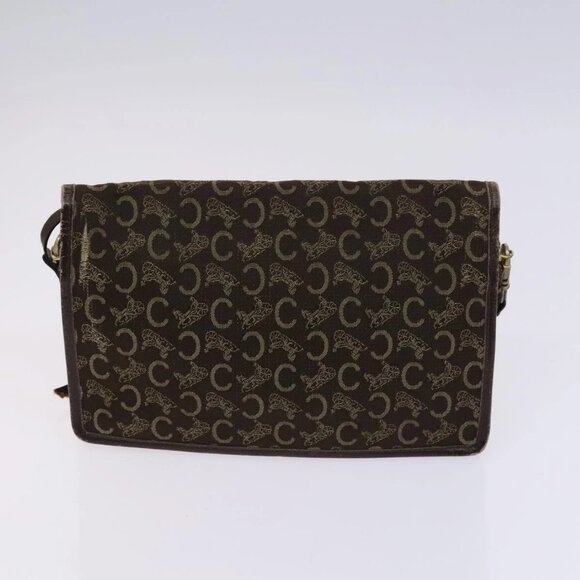 CELINE C Sulky Boston Shoulder Bag Canvas 2Set Brown Navy - Picture 11 of 16